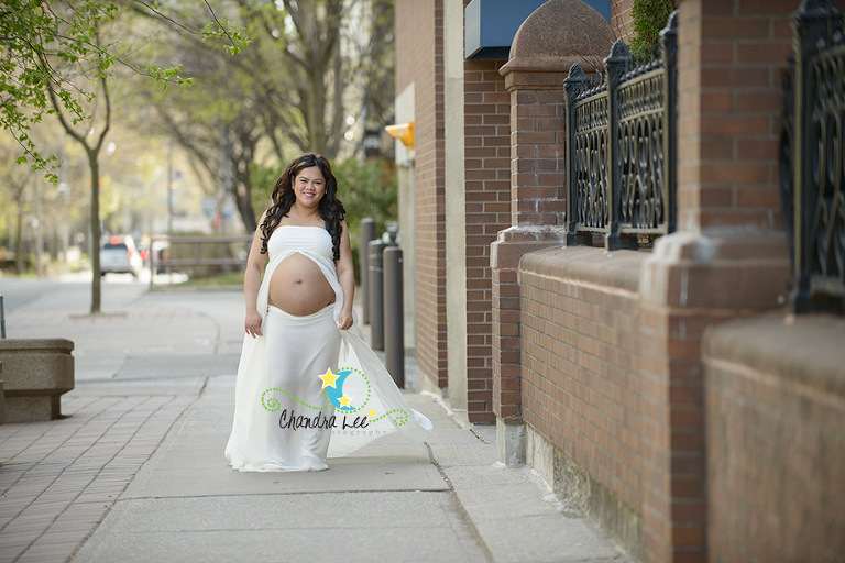 Pregnant Picture Walking in the Street of Toronto